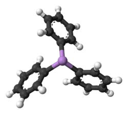 Ball and stick model of aromatic triphenylarsine