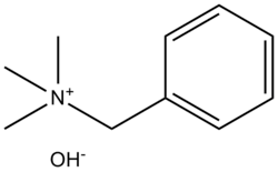 Skeletal formula of benzyltrimethylammonium hydroxide