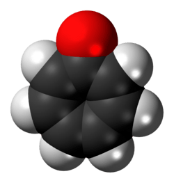 Space-filling model of tropone