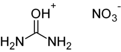Structural formulae of the ions in urea nitrate