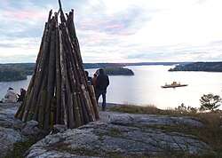 A beacon in Sweden before being lit