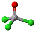 Ball and stick model of vanadium oxytrichloride