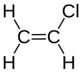 Structural formula of vinyl chloride