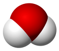 Space filling model of a water molecule