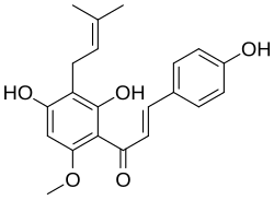 Chemical structure of xanthohumol