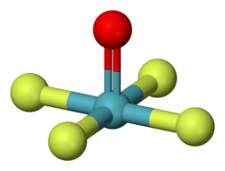 Ball-and-stick model of xenon oxytetrafluoride