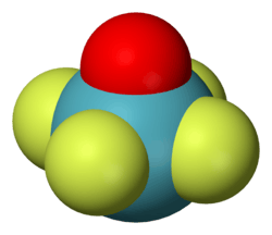 Space-filling model of xenon oxytetrafluoride