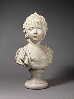 Young girl; first modeled: 1779–1780; plaster; height: 36.8&nbsp;cm (14+1⁄2&nbsp;in); Metropolitan Museum of Art