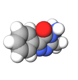 Space-filling model of the metamitron molecule