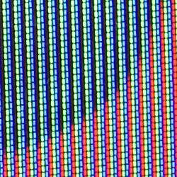 Forty columns of oval dots, 30 dots high. First red then green then blue. The columns of red starts with only four dots in red from the bottom becoming more with every column to the right