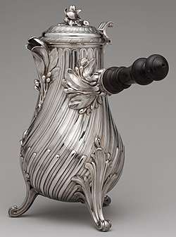 French Rococo coffeepot; 1757; height: 29.5&nbsp;cm; Metropolitan Museum of Art