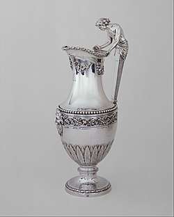 French Neoclassical ewer; 1784–1785; height: 32.9&nbsp;cm; Metropolitan Museum of Art