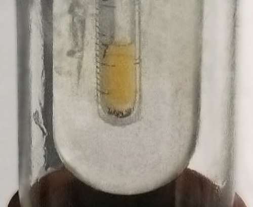 Image: Liquid fluorine at cryogenic temperatures