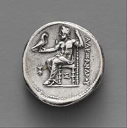 Ancient Greek tetradrachm; 315–308 BC; diameter: 2.7&nbsp;cm; Metropolitan Museum of Art