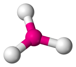 Skeletal model of a trigonal molecule with a central atom (boron) symmetrically bonded to three peripheral (chlorine) atoms