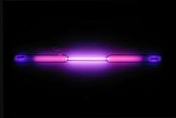 Vial containing a violet glowing gas