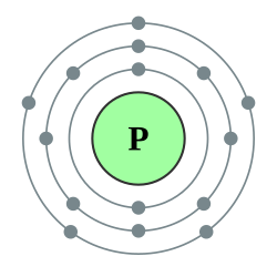 磷的电子層（2, 8, 5）