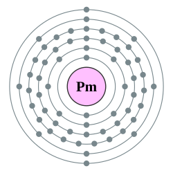 钷的电子層（2, 8, 18, 23, 8, 2）