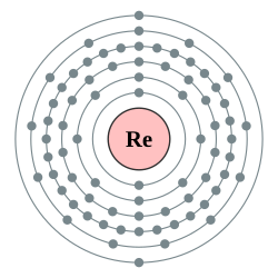 铼的电子層（2, 8, 18, 32, 13, 2）