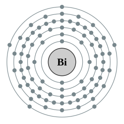 鉍的电子層（2, 8, 18, 32, 18, 5）